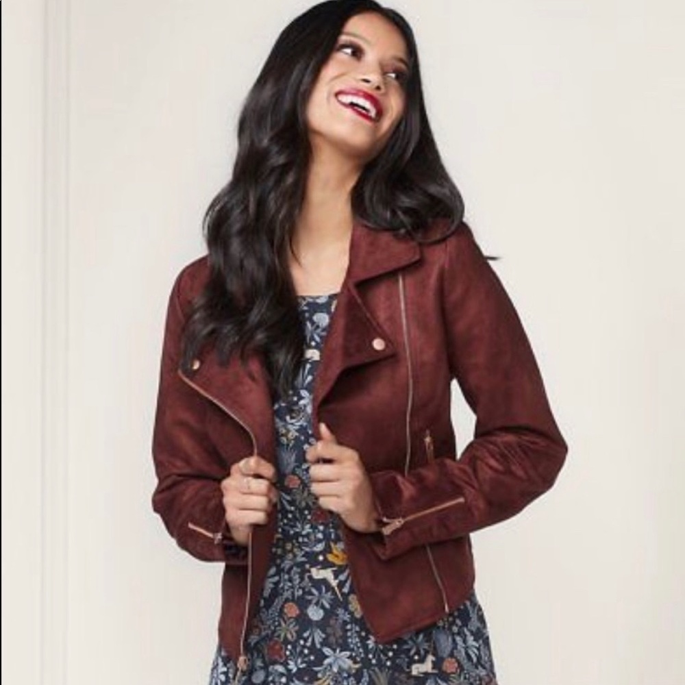 Lauren Conrad Faux Suede Moto Jacket VALENTINO 4